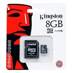 карта памяти Kingston Карта памяти micro SDHC Class 10 8GB microSD (TransFlash)