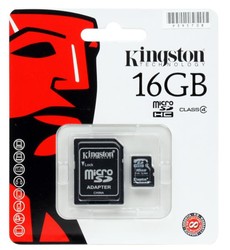 карта памяти Kingston Карта памяти micro SDHC Class 10 16GB microSD (TransFlash)